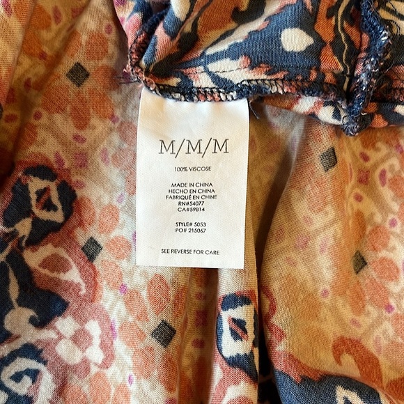 CAbi 5053 Isabel Patchwork Ruffle Skirt Boho Floral Tiered Layered Medium - Picture 3 of 4